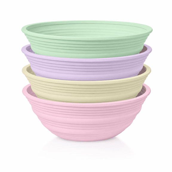 VOZOGO 4Pcs Silicone Banneton Bread Proofing Baskets, 9" Collapsible Sourdough Bread Baking Supplies Non-Stick Round Dough Proofing Bowl Containers Oven Safe for Various Tastes Bread Making-BPA Free