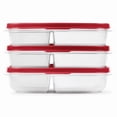 thumbnail image 1 of Rubbermaid Food Storage Container Set with Dividers, 5.1 Cup, Red, Pack of 3, 1 of 6