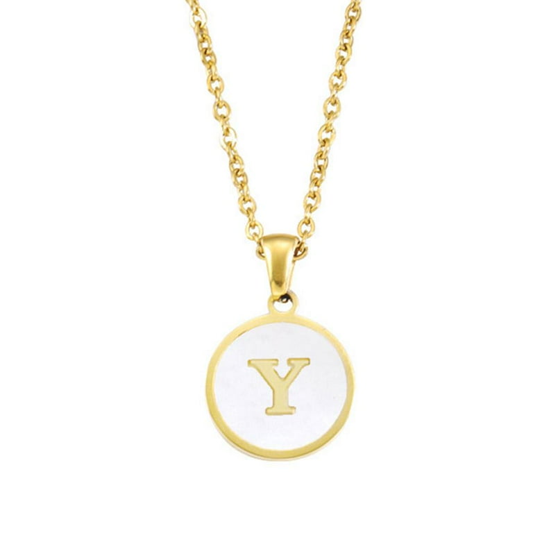 VP Alloy Necklace English Letter Necklace Circular Pendant 26