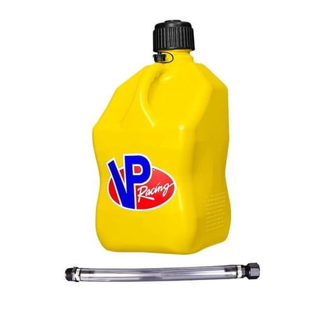 VP Fuel Containers 5.5 gal Square Motorsports Jug with Hose, Yellow