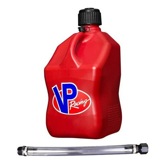 VP Fuel Containers VPF3516-CA 5.5 gal Motorsports Square Jug with Hose, Red