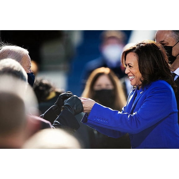 VP Harris Greets Biden at Inauguration - Style A - 20x30 Inch Laminated Poster - Stunning Detail and Bold Colors