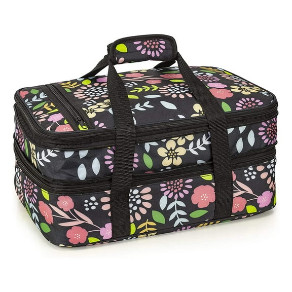 VP Home Double Casserole Insulated Bag (Garden Party) for Various Events, Pack 1