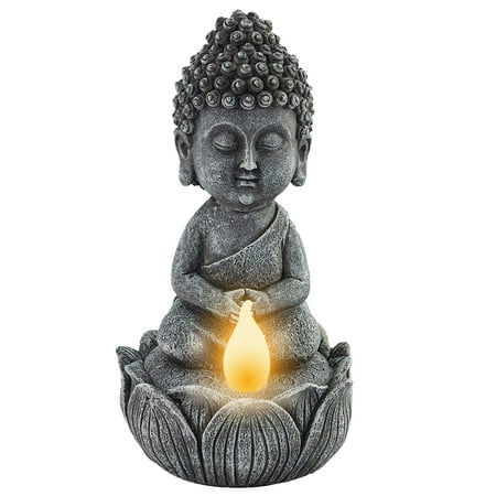 VP Home Meditating Buddha Solar Powered LED Outdoor Decor Garden