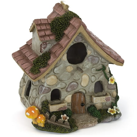 VP Home Multicolor Sparrow's Cottage, Decorative Polyresin Hand-Painted Birdhouse