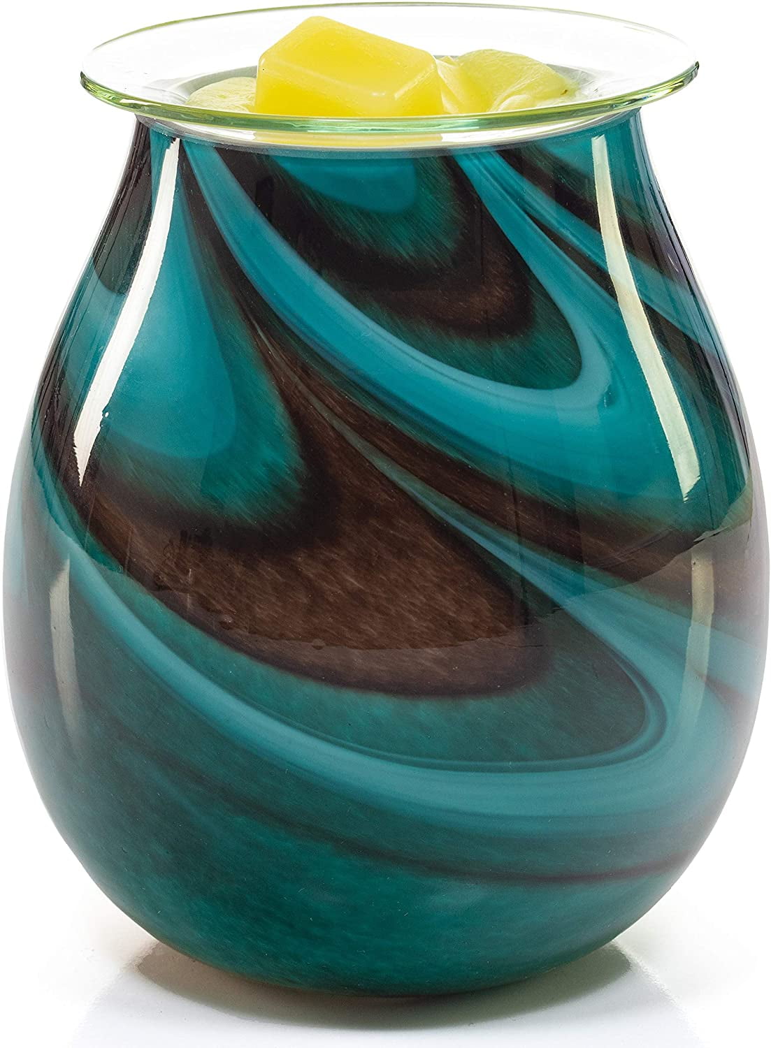 VP Home Radiant Art Glass Fragrance Warmer (Viridian Swirl