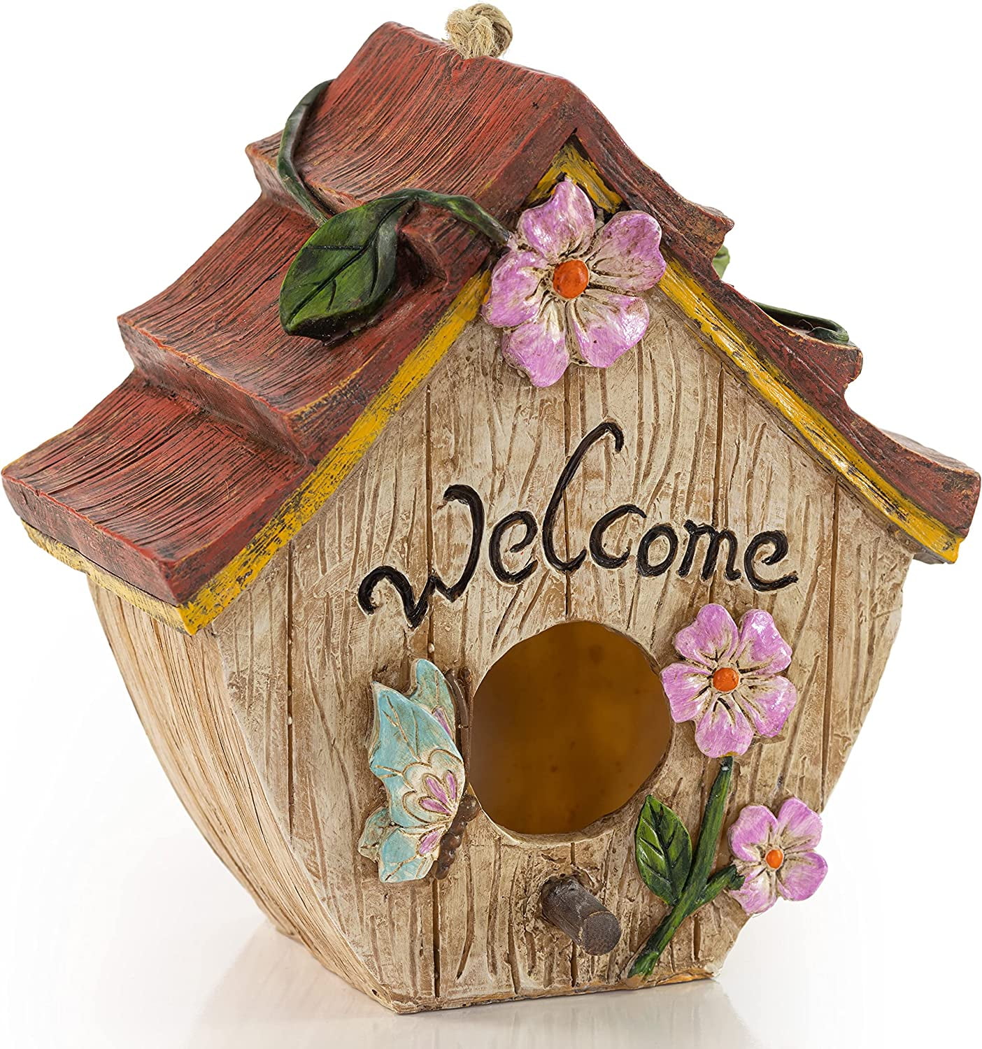 VP Home Rustic Welcome Decorative Hand-Painted Birdhouse