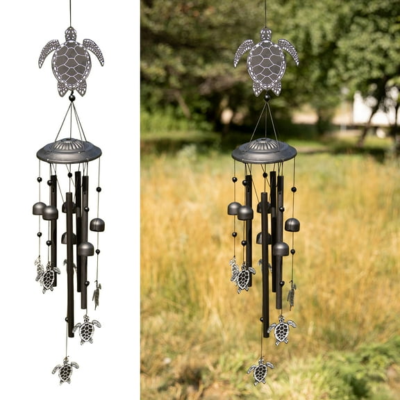 VP Home Black Sea Turtles Wind Chimes for Outside - 32 Inches Harmonic Windchimes with Rustic Design for Gardens, Patios, and Porches - Thoughtful Gifts for Mom, Grandma, and Turtle Lovers