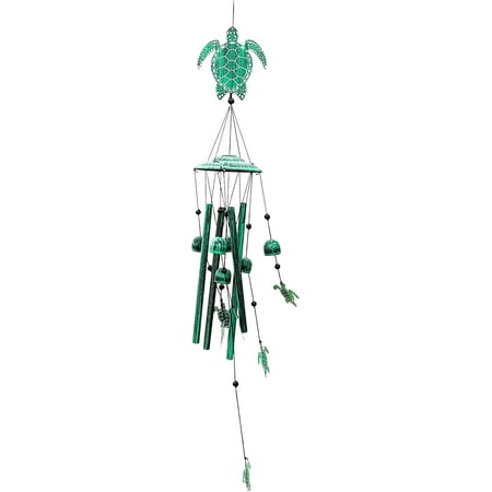 VP Home Tribal Turtles Outdoor Garden Decor Wind Chime (Rustic Sea Green