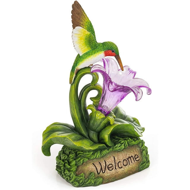 VP Home Welcome Hummingbird Solar Powered LED Outdoor Decor Garden Light