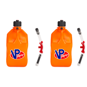VP Racing 3572-CA, SQUARE Motorsport Jug 5.5 GALLON -Orange, With Deluxe Filter Hose, and Hose Bender - 2 Pack