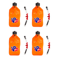 thumbnail image 1 of VP Racing 3572-CA, SQUARE Motorsport Jug 5.5 GALLON -Orange, With Deluxe Filter Hose, and Hose Bender - (4 Pack), 1 of 6