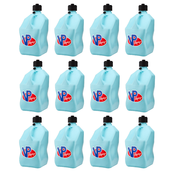 VP Racing 3632-CA, 5.5-Gallon Motorsport Racing Jug with Contoured Handle, Multipurpose Cap and Rubber Gaskets, Sky (12 Pack)