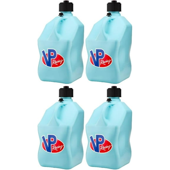 VP Racing 3632-CA, 5.5 Gallon Motorsport Racing Jug with Contoured Handle, Multipurpose Cap and Rubber Gaskets, Sky (4 Pack)