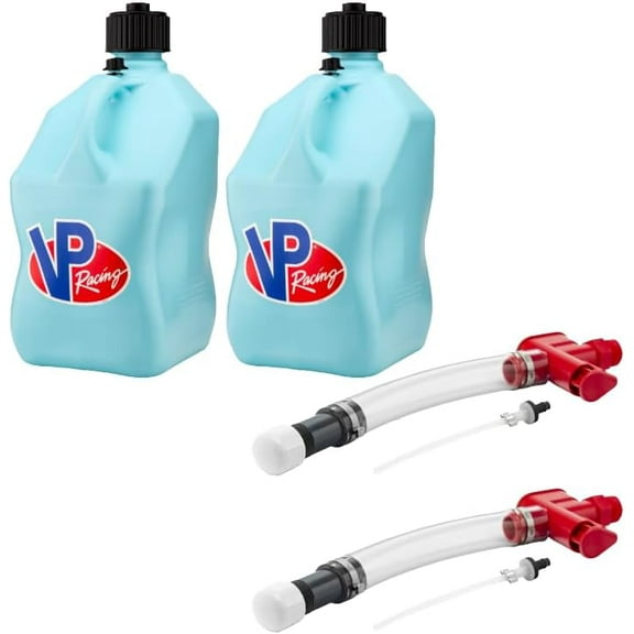 VP Racing 3632-CA, No Spill Trigger Hose Fluid Control System with VP Racing 5.5 Gallon Motorsport Racing Jug, Sky (2 Pack)