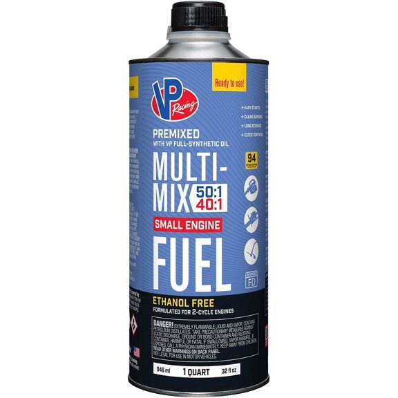 VP Racing Fuels 6815 SEF Multi-Mix 40:1/50:1 Premixed Gas+Oil 2-Cycle Small Engine Fuel, Ready to Use (8 Pack)
