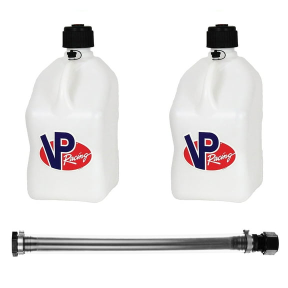 VP Racing Fuels 14 Inch Container Hose & 5 Gallon Fuel Jug, White (2 Pack)