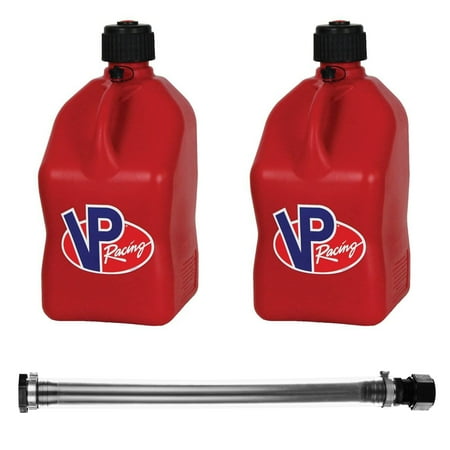 VP Racing Fuels Motorsport Fuel Jug With Filler Hose - 2 Pack, 5 Gal, Red