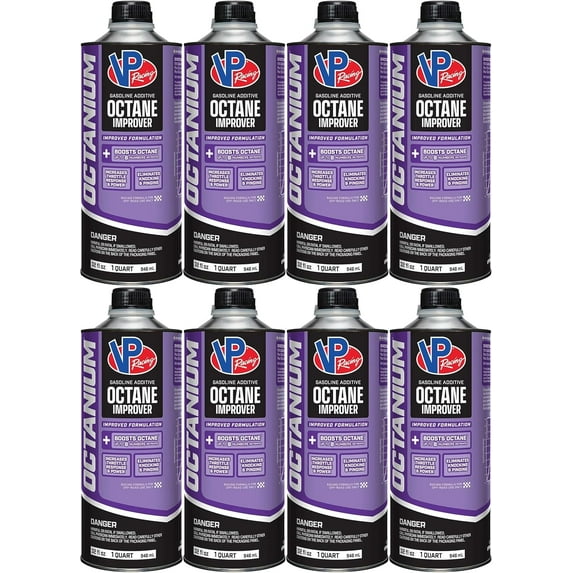 8-pack VP Racing Fuels Octanium Octane Booster Racing Formula - Universal Fit - 8 Pack, 8 Quarts — Residential Use, Standard Application