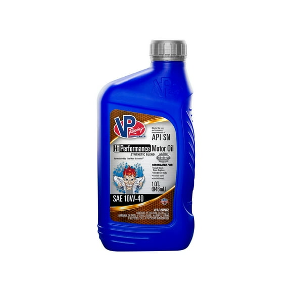 VP Racing Fuels 2965 Synthetic Blend Hi Performance Motor Oil, Quart SAE 10W-40