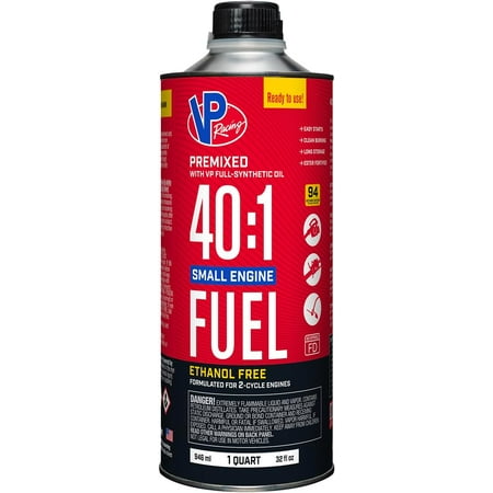 8-pack VP Racing Fuels 40:1 SEF 2 Cycle Pre-Mixed Gas + Oil Fuel, Ready to Use, 8 Pack 1 Quart Bottles — Residential Use, Standard Application