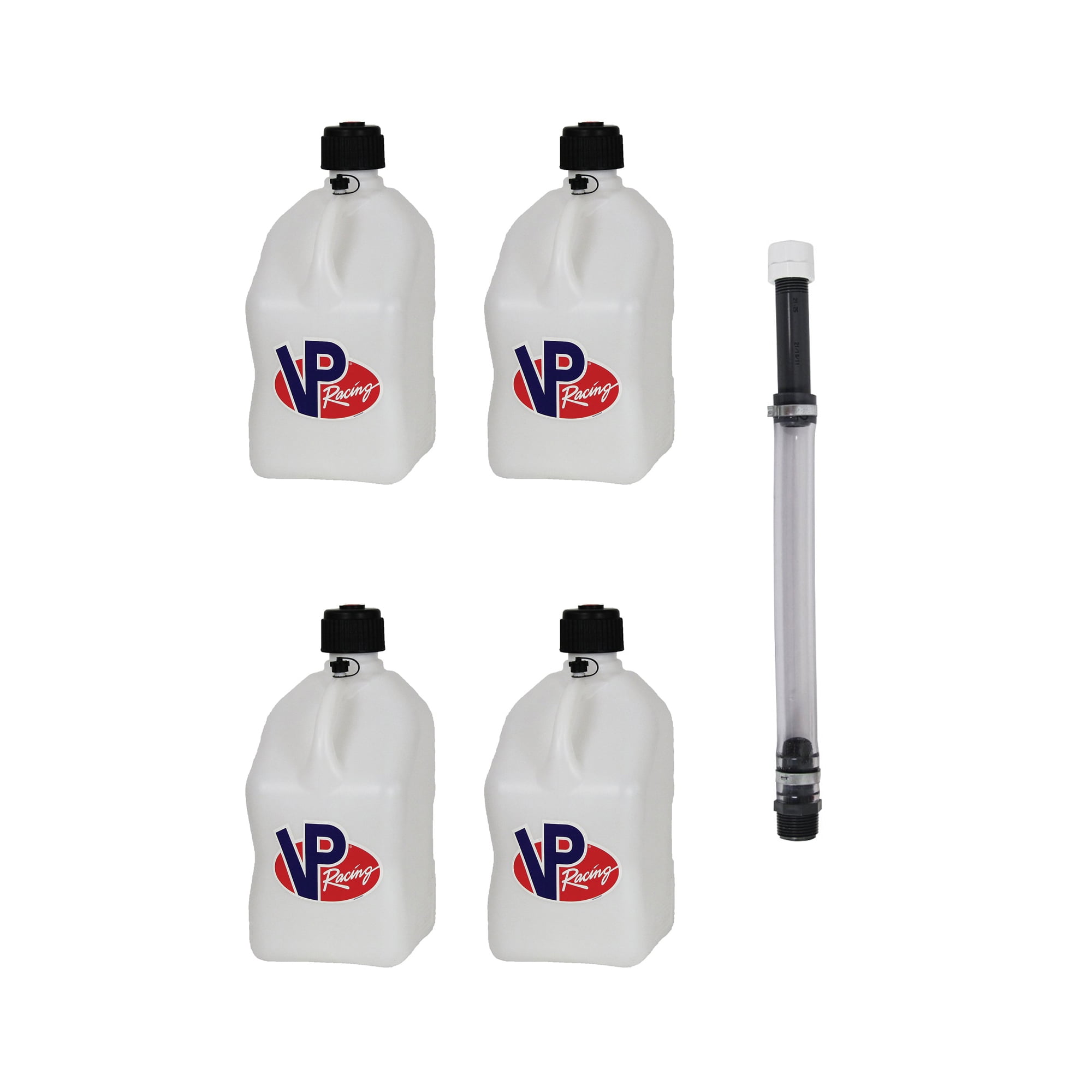 VP Racing Fuels 5.5 Gal Utility Jugs (4 Pack) w/ 14 In Standard Hose, White