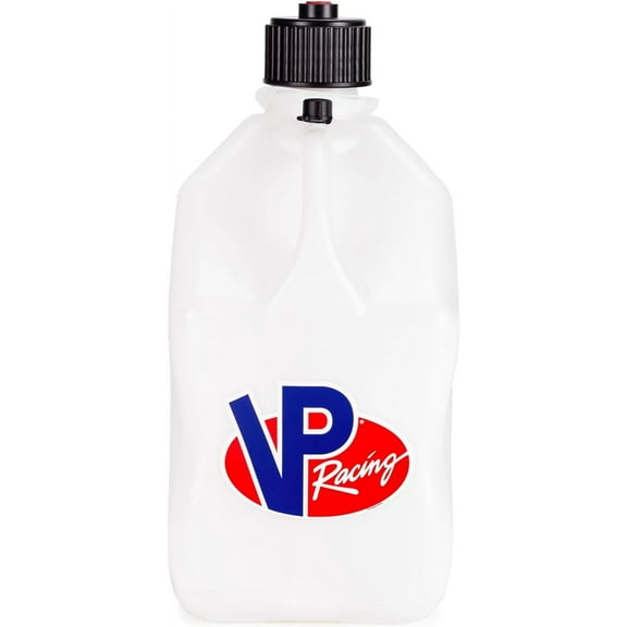 VP Racing 3522-CA 5.5-Gallon Square Motorsport Jug, White (4 Pack) w/14 Inch Deluxe Filter Hose (1 Pack) Close -Trimmed Cap and Neck for Tight Seal