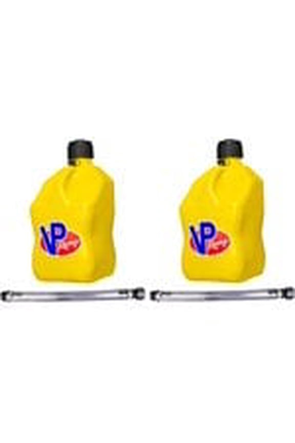 5-Gallon Square Motorsport Utility Container Yellow & 14" Standard Hose (2 Pack)