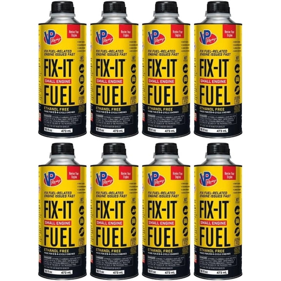VP Racing Fuels 663516, Fix-It Fuel, Fixes Poor or Non-Running 2-Cycle and 4-Cycle Small Engines (SEF) - 16 Ounce (8 Pack)