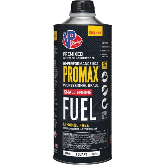 VP Racing Fuels 6838 Small Engine Fuels Oct Pro Max 50-1 Premixed Fuel - qt. - Pack of 8 Residential Use, Standard Application