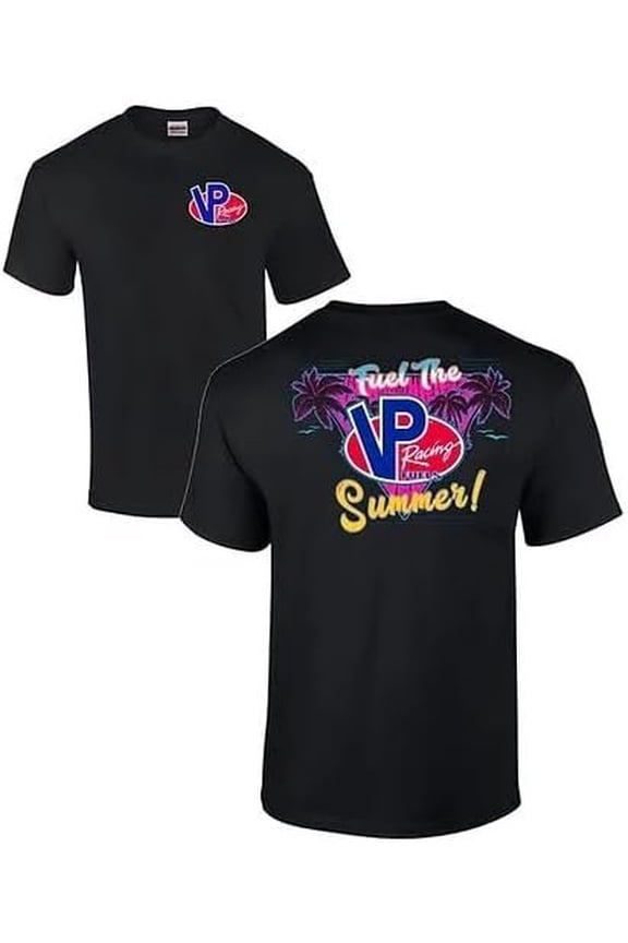 VP Racing Fuels Fuel The Summer T-Shirt - Miami Style Tee - Softstyle Preshrunk Shirt - Officially Licensed VP Apparel Medium Black