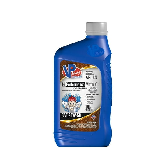VP Racing Fuels High Performance Synthetic Motor Oil 20W-50, 1 qt