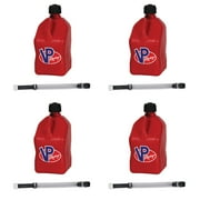 4-pack VP Racing Fuels Motorsport 5.5 Gal Utility Jug w/ Deluxe Hose, Red 4 Pack   Garden & Landscape Use, Standard Connection