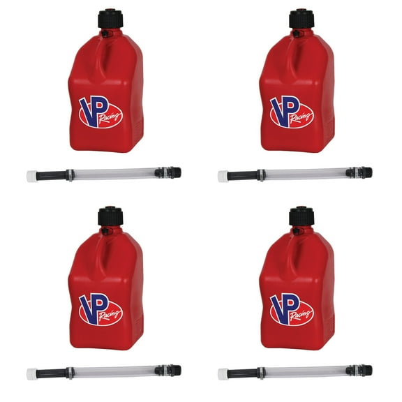 VP Racing Fuels Motorsport 5.5 Gal Utility Jug w/ Deluxe Hose, Red (4 Pack)