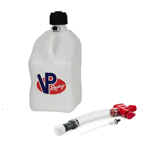 VP Racing Fuels No Spill Hose Control System w/ 5 Gallon Utility Jug, White