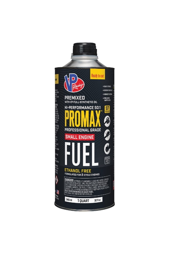 Racing Fuels ProMax 50:1 - Compatible with Chainsaws - Ethanol-Free Small Engine Fuel, 1 Qt, 8 Pack