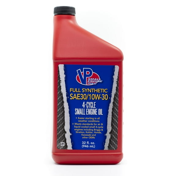 VP Racing Fuels Small Engine Oil Four Stroke SAE30 10W30 1 QT, Pack of 6