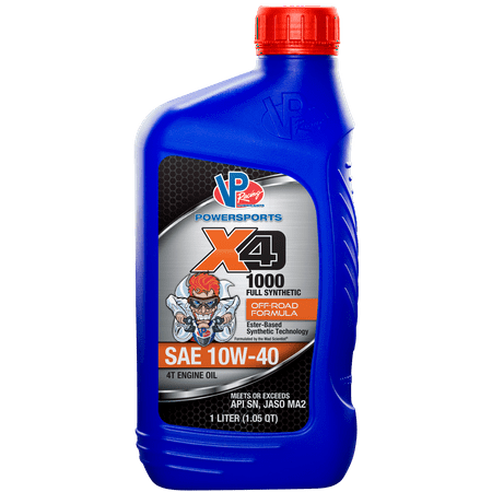 VP Racing Fuels VP7190403 X4 1000 Full-Synthetic Offroad Engine Oil - 10W40 - 1L.