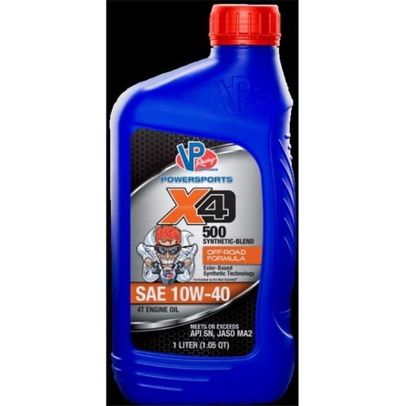 VP Racing Fuels VP7194003 X4 500 Semi-Synthetic Offroad Engine Oil - 10W40 - 1L.