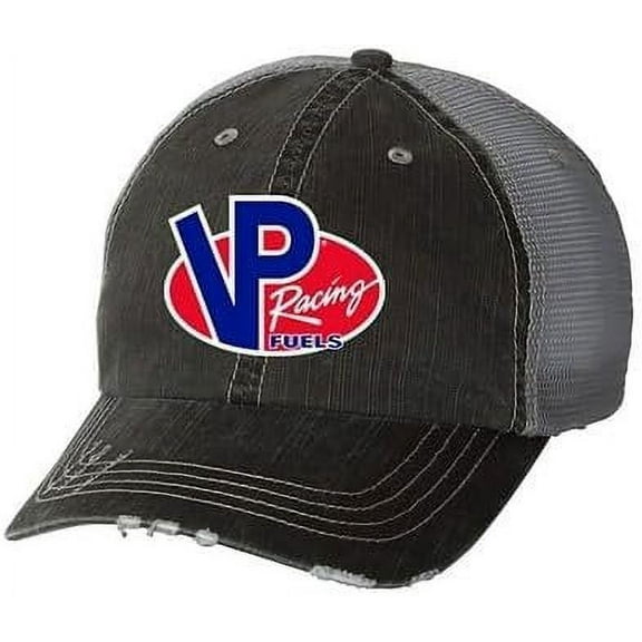 VP Racing Fuels Weathered Logo Cap - Low Profile Adjustable Trucker Hat - Officially Licensed Grey