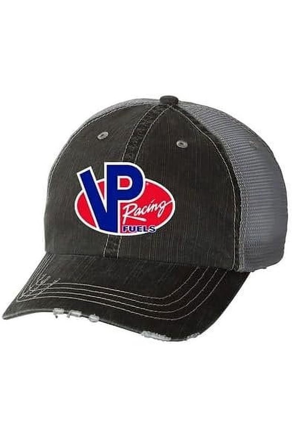 VP Racing Fuels Weathered Logo Cap - Low Profile Adjustable Trucker Hat - Officially Licensed Grey