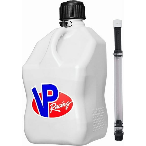 VP Racing Fuels Motorsport Jug 3522-CA Square Utility - 5.5 Gal, White, 1 Pack, Hose Included