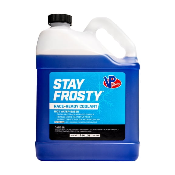 VP Racing Stay Frosty Race-Ready Coolant, 1 gal, No Glycol