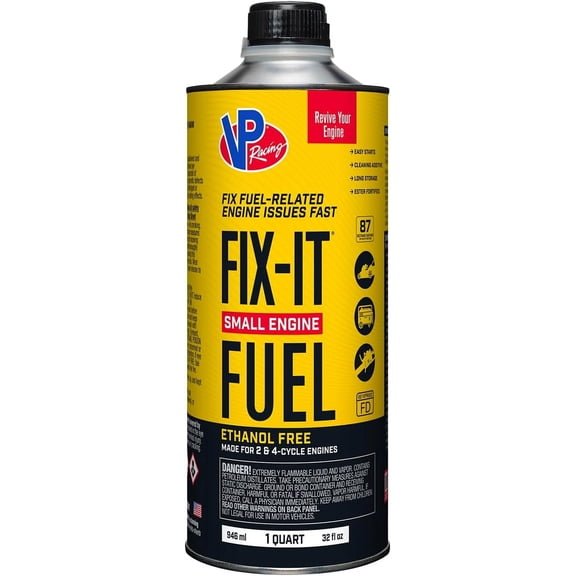 VP Racing Fuels VP Small Engine Fuels 6638 Ethanol-Free JASO-FD Fix-It Fuel - 1 quart, Pack of 8 — Residential Use, Standard Application
