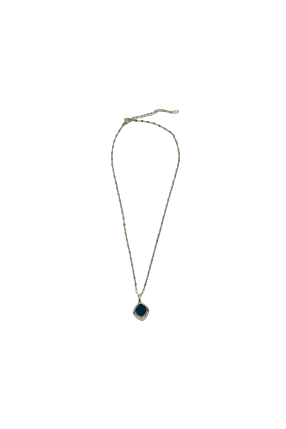 Women's 18.5'' Pendant Necklaces Blue Diamond Pendant Necklace Golden