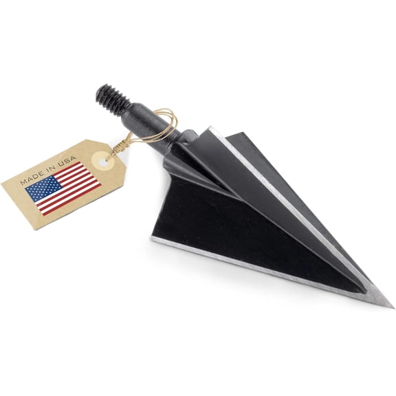 VPA 11/4" 3 Blade 200 Grain 3-Blade Broadhead, Screw-in, 1045 Carbon Tool Steel 50-52 Rockwell, 3 Pack, Made in The USA