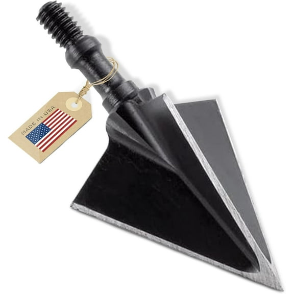 VPA 11/8" 3 Blade 100 grain 3-Blade Broadhead, Screw-In, 1045 Carbon Tool Steel 50-52 Rockwell, 3 Pack, Made in the USA