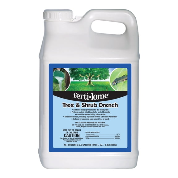 Fertilome Tree & Shrub Drench Liquid Concentrate, 2.5 gallons - Systemic Insect Control for Backyard Lawns and Gardens - Lasts up to 12 Months