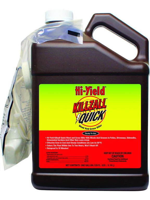 Quick Killzall Weed & Grass Killer - Liquid Herbicide - 1 Gal Residential Use, Standard Application