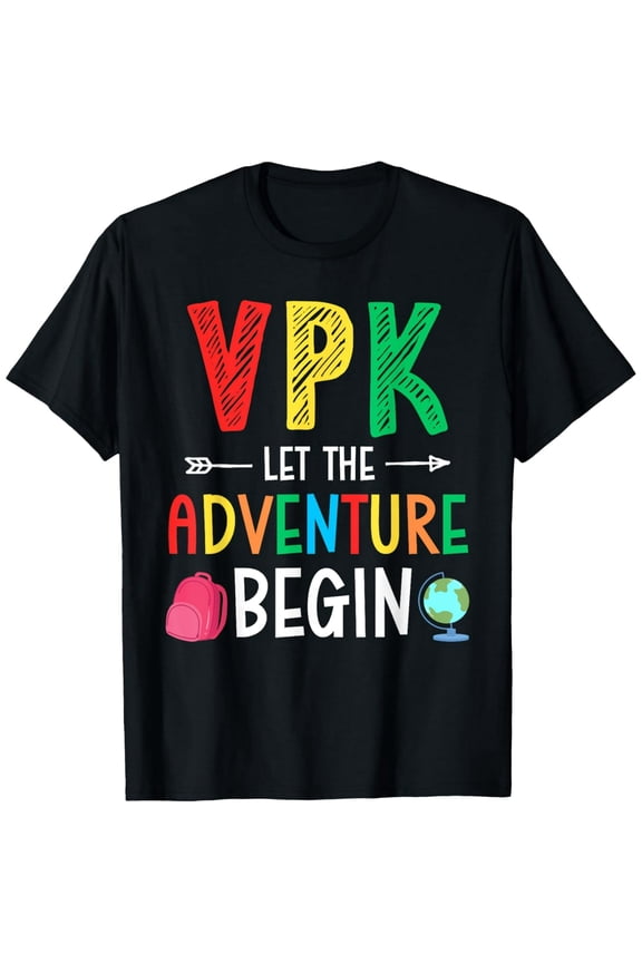 VPK Adventure Begin Teacher Student First Day Back to School T-Shirt
